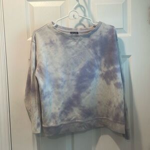Splendid Tie-Dye Purple & White Thrifted Crewneck